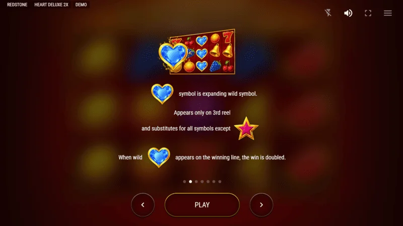 Heart Deluxe 2x - ensemble de symboles : sept, cloche, fruits